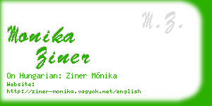 monika ziner business card